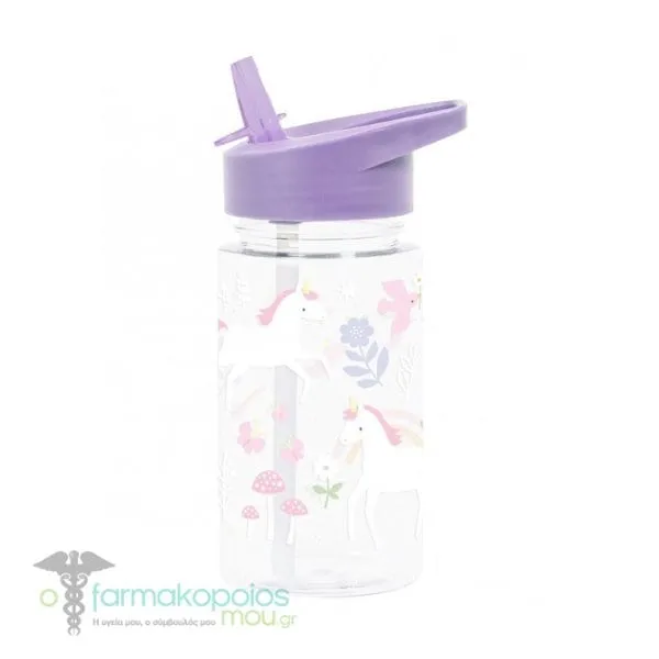 A Little Lovely Company Παιδικό Παγούρι από Tritan με Καλαμάκι, 450ml - Unicorn