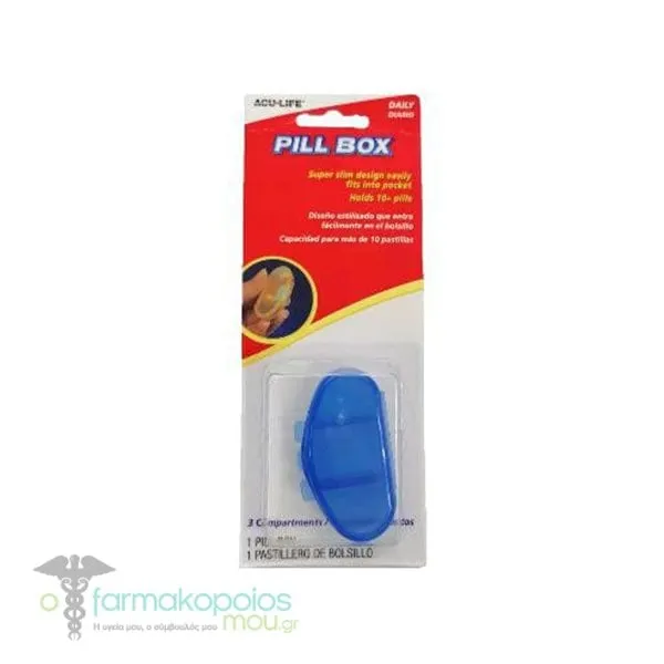Acu-Life184A Daily Pill Case with 3 Compartments, 1pc - Μπλέ