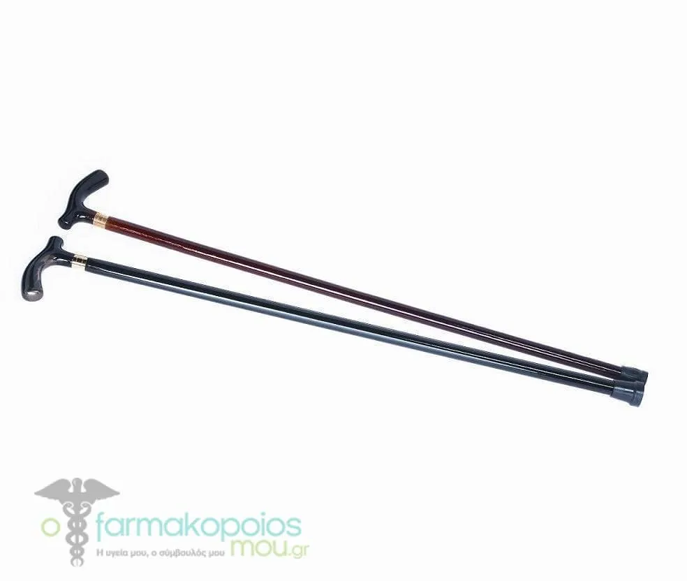 ADCO Men's Cane with T Handle (06100), In 2 colors Black & Brown, 1 piece - 002 Μαύρο