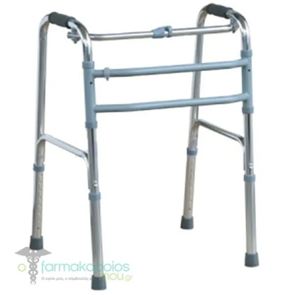 Adco Folding Walker (06301) with Adjustable Height (Min 78cm - Max 90cm), 1pcs - Γκρί