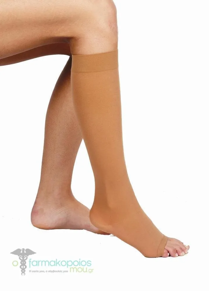 ADCO Lower Knee Socks (07200) Class II (21-30mmHg), Color Beige Suitable for moderate problems of phlebitis & varicose veins, 1 pair