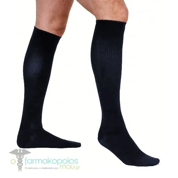 Adco Men’s Lower Knee Socks (07550) Class I (19-21mm Hg), 1 pair - Μπλέ