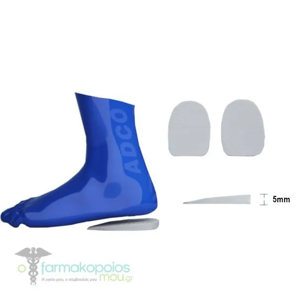 Adco Πέλμα Σιλικονης Ανύψωσης Πτέρνας 5mm (08310), 1 ζευγάρι
