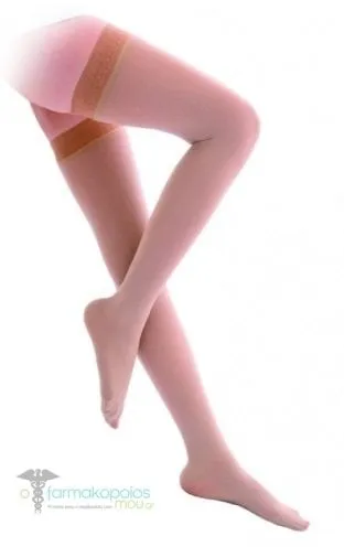 Adco Class I Thigh Root Socks (07171) Closed Toe Silicone (15-20mm Hg), 1 pair - Μπέζ