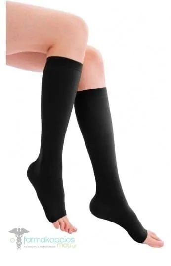 Adco Class II Lower Knee Socks (07265) Open Toes (21-30mm Hg), 1 pair - 002 Μαύρο