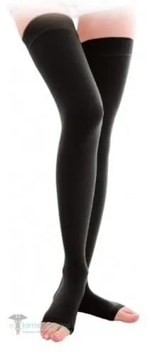 Adco Class III Thigh Root Socks (07376) Open Toe Silicone (30-40mm Hg), 1 pair - 002 Μαύρο