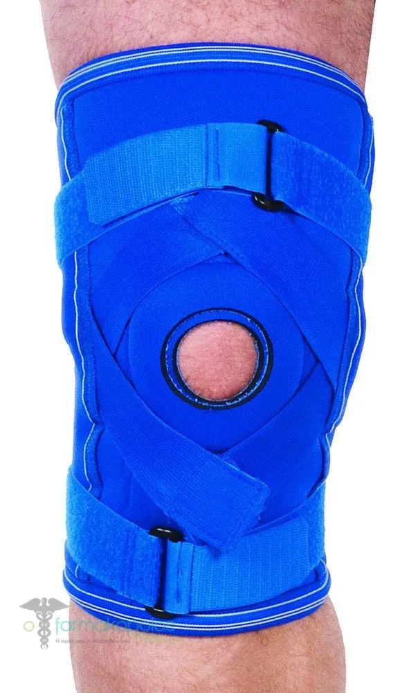 Adco 4mm Neoprene Cruciate Knee Brace (05214) with Metal Joint & Buckles, With Reinforced Patella Pad, Allows Knee Extension - Flexion Only, 1 Piece