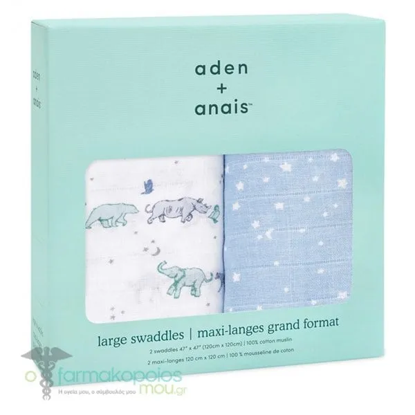 Aden + Anais Boutique Cotton Muslin Swaddles Rising Star, 2pcs