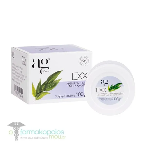 Ag Pharm EXX Chest Rub Cream with Eucalyptus, 100g