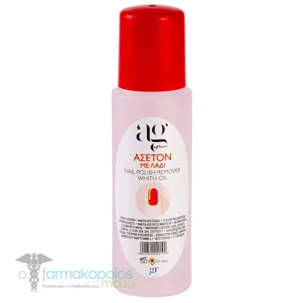Ag Pharm Nail Polish Remover Ασετόν με Λάδι, 120ml