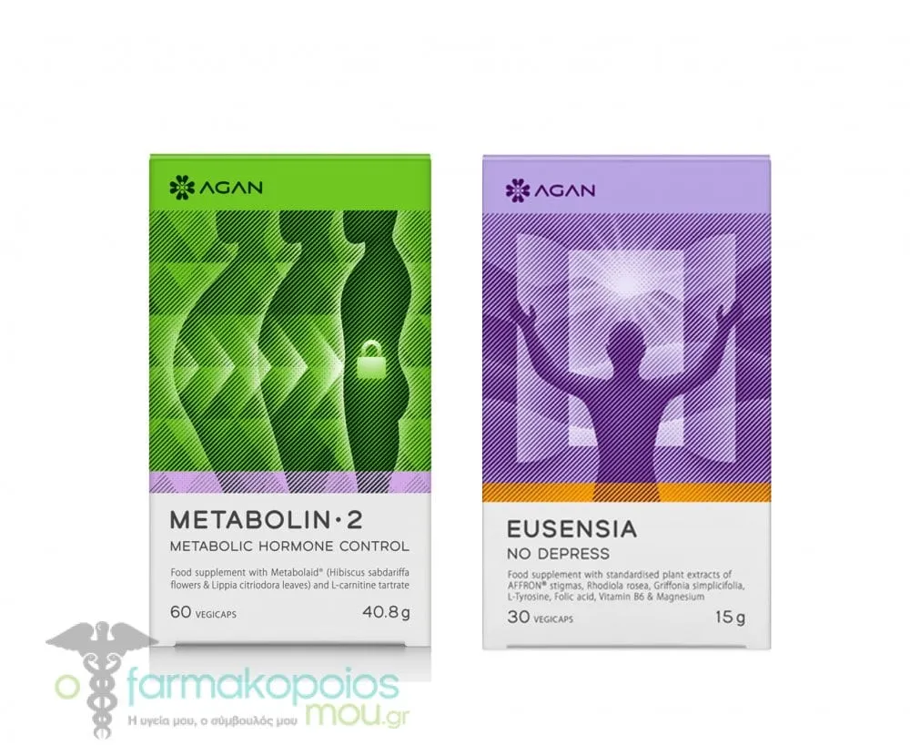 Agan Promo with Metabolin-2, 60vcaps & Eusensia No Depress, 30 veg.caps
