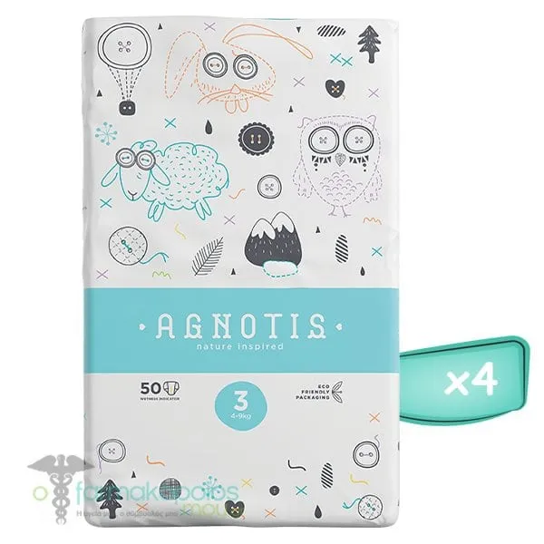 Agnotis Baby Diapers No 3 (4-9kg), (4x50) 200pcs