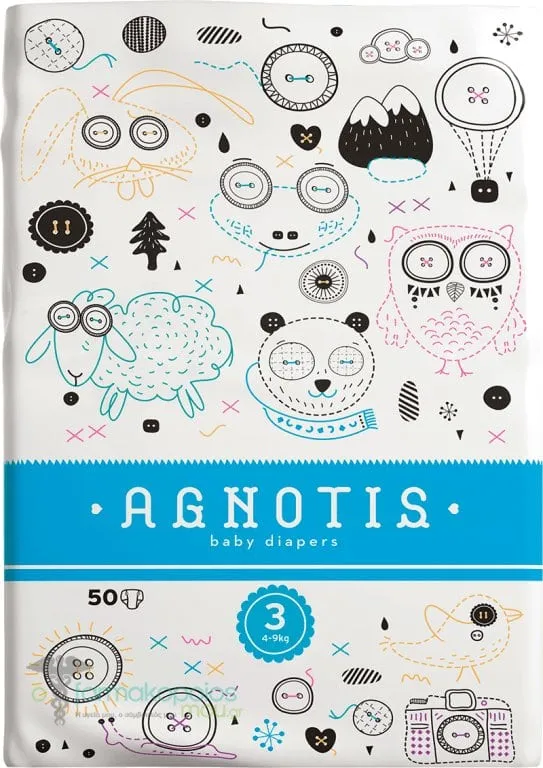 Agnotis Baby Diapers No 3 (4-9kg), 50 pieces