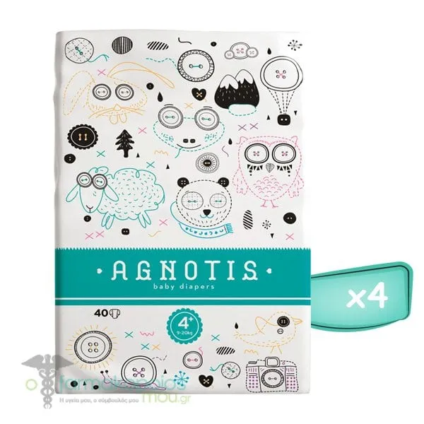 Agnotis Baby Diapers No 4+ (9-20kg), (4x40) 160 pieces