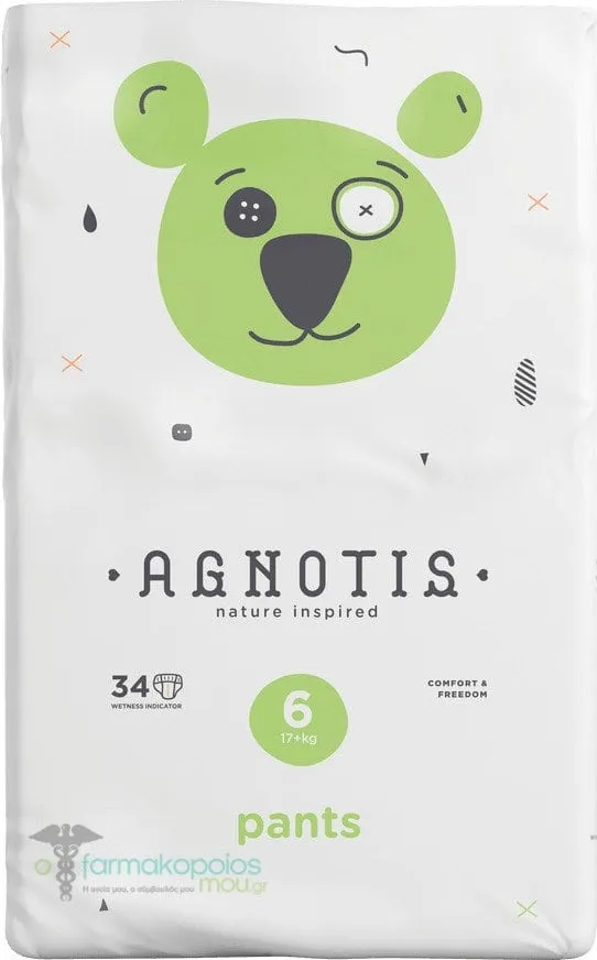 Agnotis Nature Inspired Pants No.6 17+kg, 34 pieces