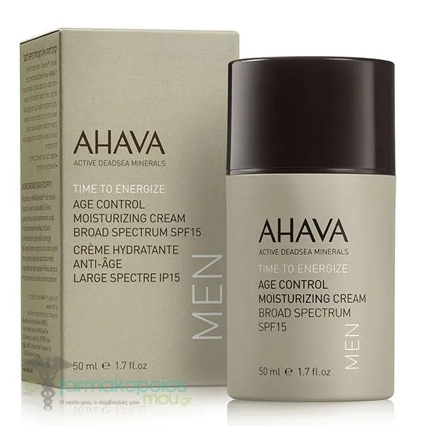 Ahava Men's Age Control Moisturizing Cream Broad Spectrum SPF15, 50ml