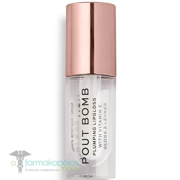 Μake-up Revolution Pout Bomb Plumping Lip Gloss, 4.6ml - Doll Warm Nude