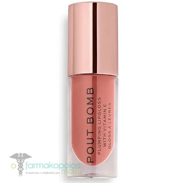 Μake-up Revolution Pout Bomb Plumping Lip Gloss, 4.6ml - Doll Warm Nude