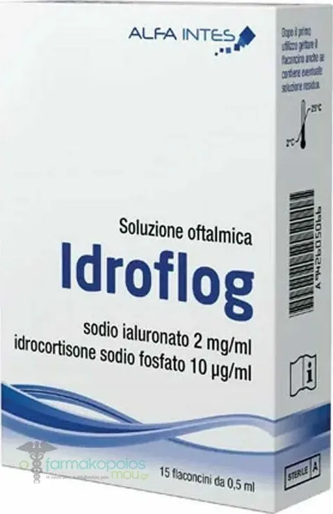 Alfa Intes Idroflog Eye Drops with Sodium Hyaluronate, 15x0.5ml