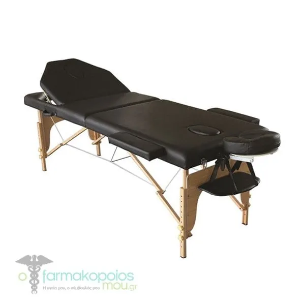 Alfacare Physiotherapy Bed Wooden with 3 Sections AC-3410 Black, 1pc