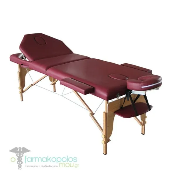 Alfacare Physiotherapy Bed Wooden with 3 Sections AC-3410 Bordeaux, 1pc