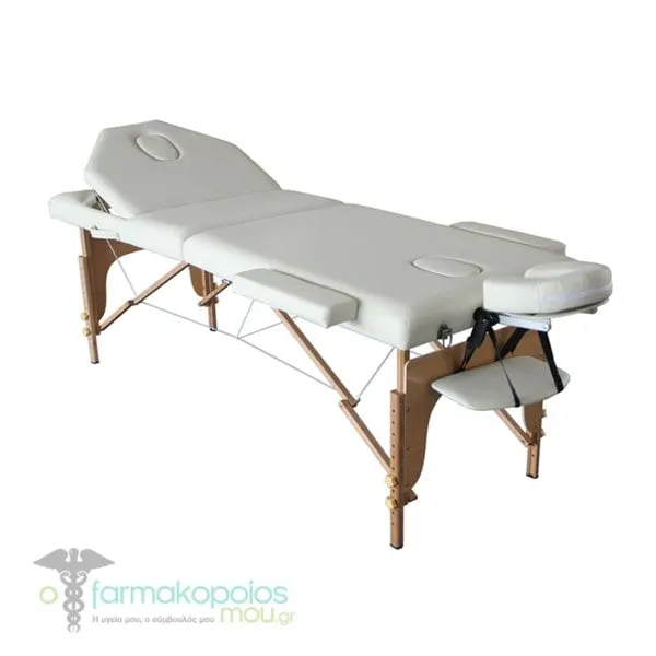 Alfacare Physiotherapy Bed Wooden with 3 Sections AC-3410 White, 1pc