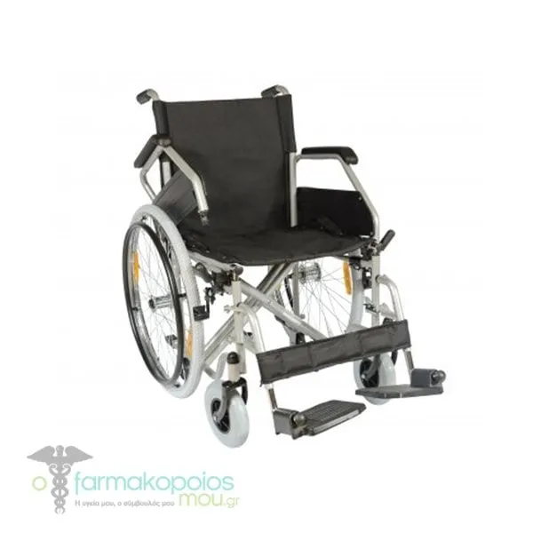 Alfacare Folding Wheelchair Smart 46cm Medium Wheels Silver, 1pc