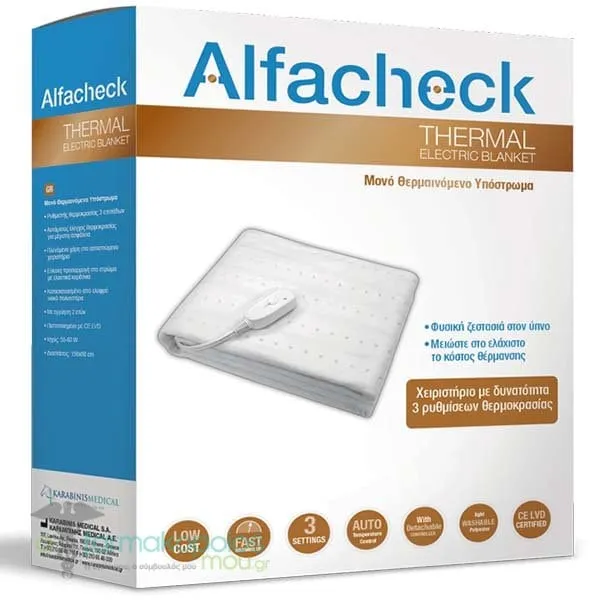 Alfacheck Thermal Μονό Θερμαινόμενο Υπόστρωμα 150x180, 1τεμ