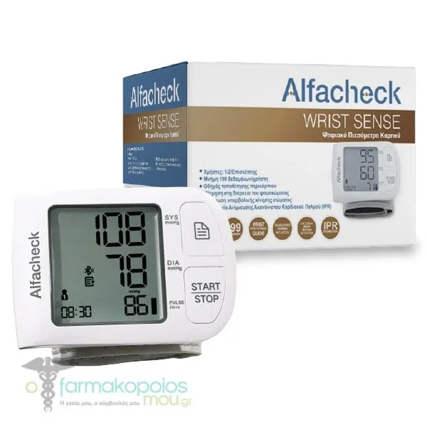Alfacheck Wrist Sense Ψηφιακό Πιεσόμετρο Καρπού, 1τεμ