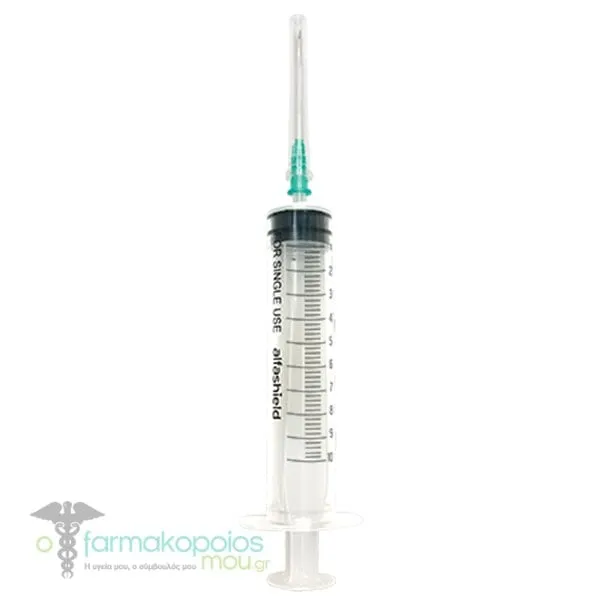 Alfashield Σύριγγα 10ml 21Gx1 1/2 με Βελόνα, 1τεμ