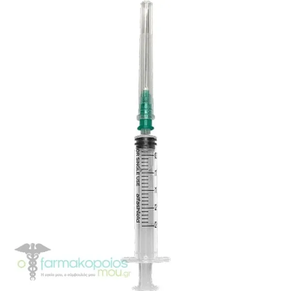 Alfashield Σύριγγα 2.5ml 21Gx1 1/2 με Βελόνα, 1τεμ