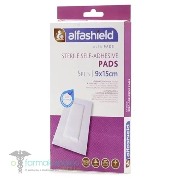 Alfashield Sterile Self-Adhesive Pads (9x15cm), 5pcs