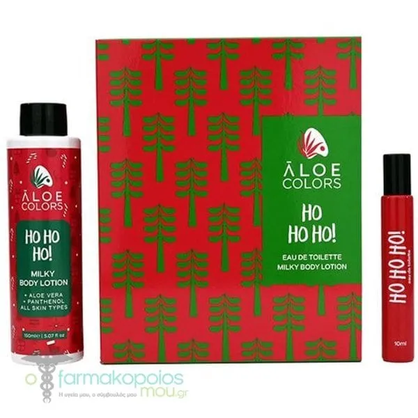 Aloe Colors Ho Ho Ho Gift Set 2024 with Ho Ho Ho Milky Body Lotion, 150ml & Ho Ho Ho Eau De Toilette, 10ml, 1set
