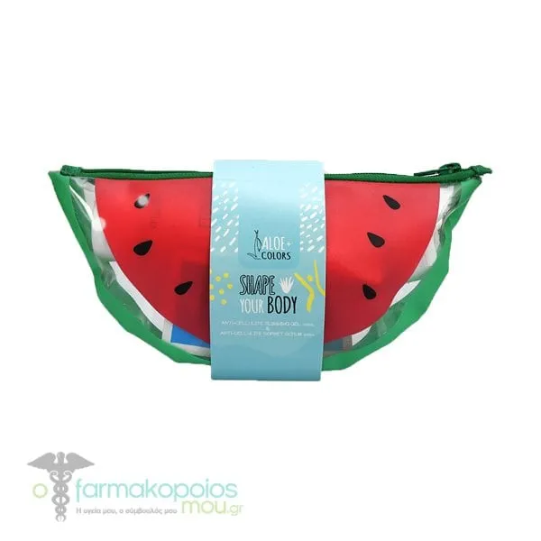Aloe+ Colors Shape your Body Gift Bag with Anti-Cellulite Slimming Gel, 100ml & Anti-Cellulite Sorbet Scrub, 100ml, 1set