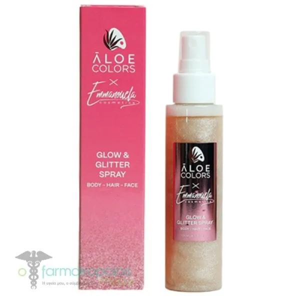 Aloe Colors x Emmanouela Cosmetics Glow & Glitter Spray, 100ml