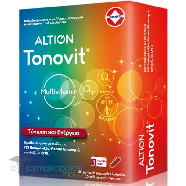 Altion Tonovit Multivitamin για Τόνωση &amp; Ενέργεια, 30softcaps