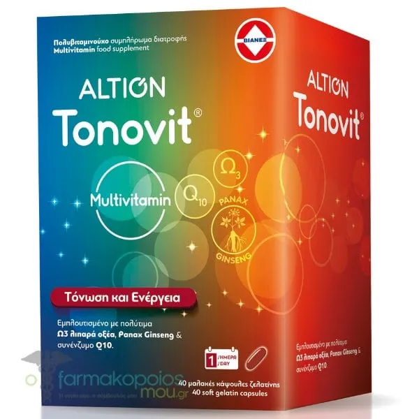 Altion Tonovit Multivitamin για Τόνωση & Ενέργεια, 40softcaps