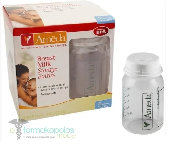Ameda Breast Milk Storage Bottles 120ml, 4pcs