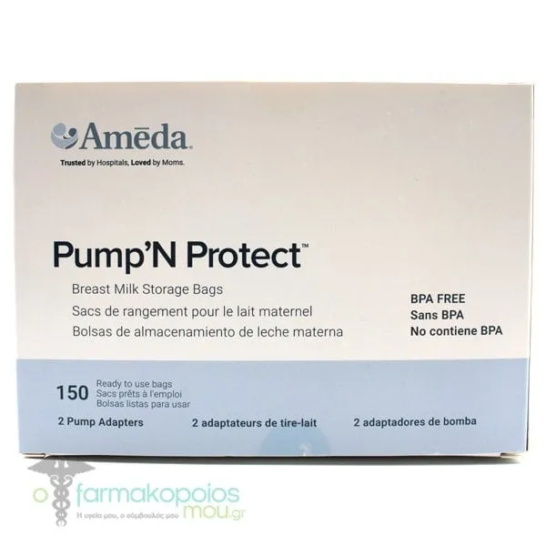 Ameda Pump ‘N Protect 6 Ounce Milk Storage Bags, 150pcs