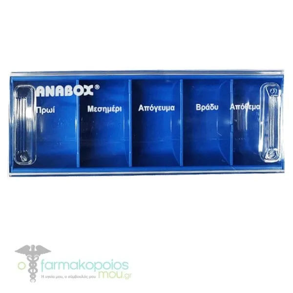 Anabox Daily Medication Organizer Case with Stock, 1pc - Μπλέ