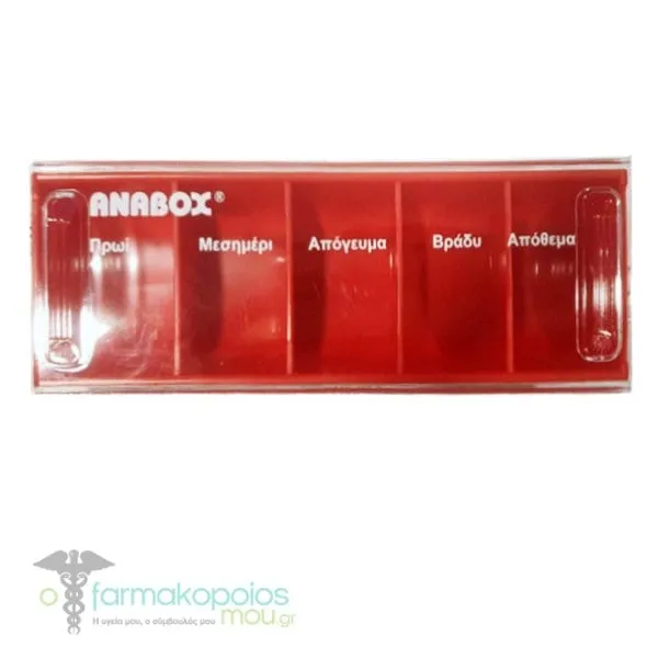 Anabox Daily Medication Organizer Case with Stock, 1pc - Κοραλί