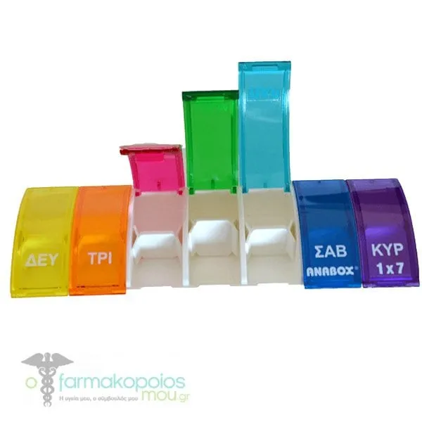 Anabox Weekly Pill Case with Dividers, 1pc