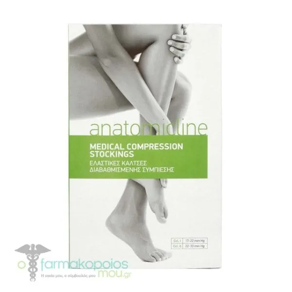 Anatomic Line Class II 17-22 mmHg Lower Knee Socks with Open Toes (6313), 1pair