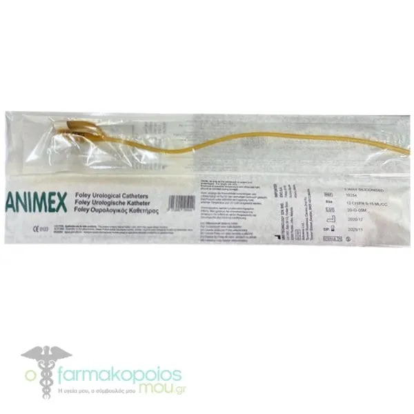 Animex Urological Catheter Foley 2 Way Siliconised N12, 1pc