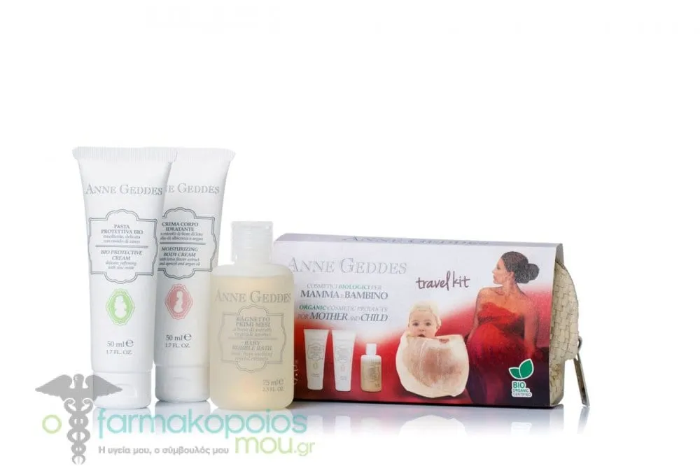 Anne Geddes Travel Kit BIO Diaper Changing Cream, 50ml & Moisturizing & Regenerating Body Cream, 50ml & Baby Shower Gel, 75ml