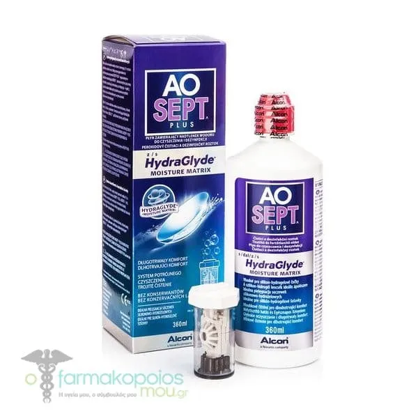 AOSEPT PLUS with HydraGlyde Contact Lens Solution for All Day Comfort, 360ml