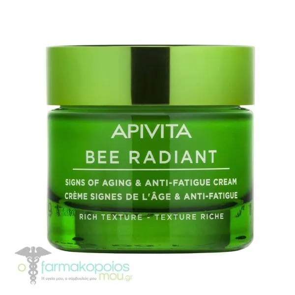 Apivita Bee Radiant Signs of Aging & Anti-Fatigue Cream Rich Texture, 50ml