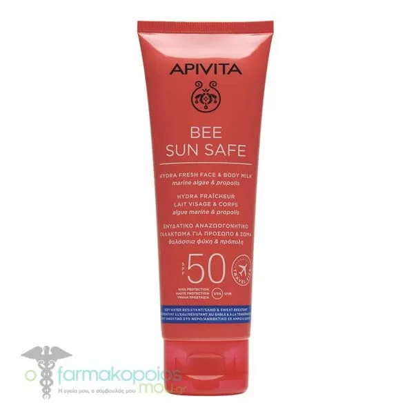 Apivita Bee Sun Safe Hydra Fresh Face & Body Milk SPF50, 100ml