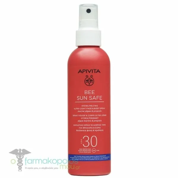 Apivita Bee Sun Safe Hydra Melting Ultra-Light Face & Body Spray SPF30, 200ml