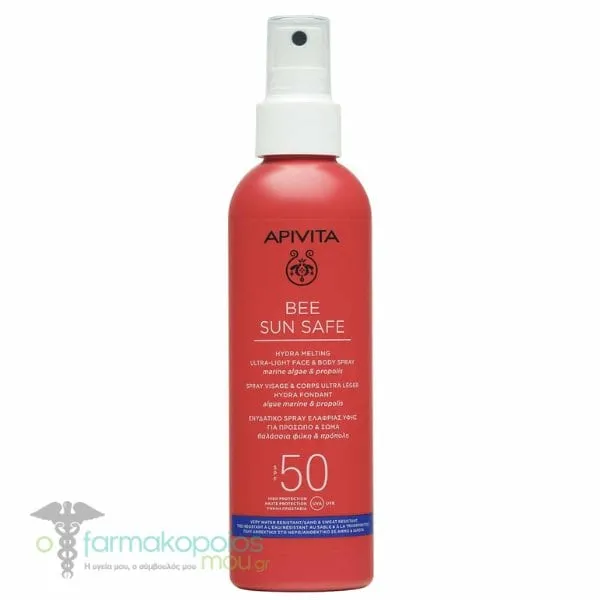 Apivita Bee Sun Safe Hydra Melting Ultra Light Face & Body Spray SPF50, 200ml